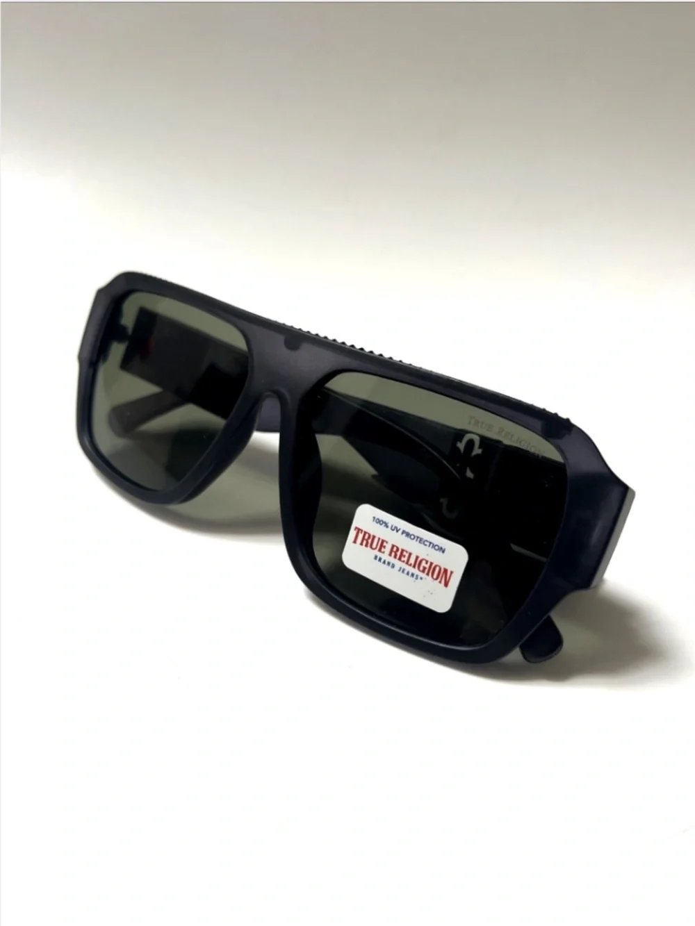 New TRUE RELIGION Aviator Sunglasses Oversized Acetate Frosted Gray Light Lens